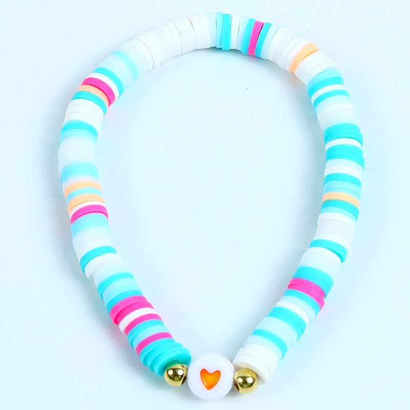 Bohemian Minimalist Heart Resin Bracelet Unisex Friendship Jewelry