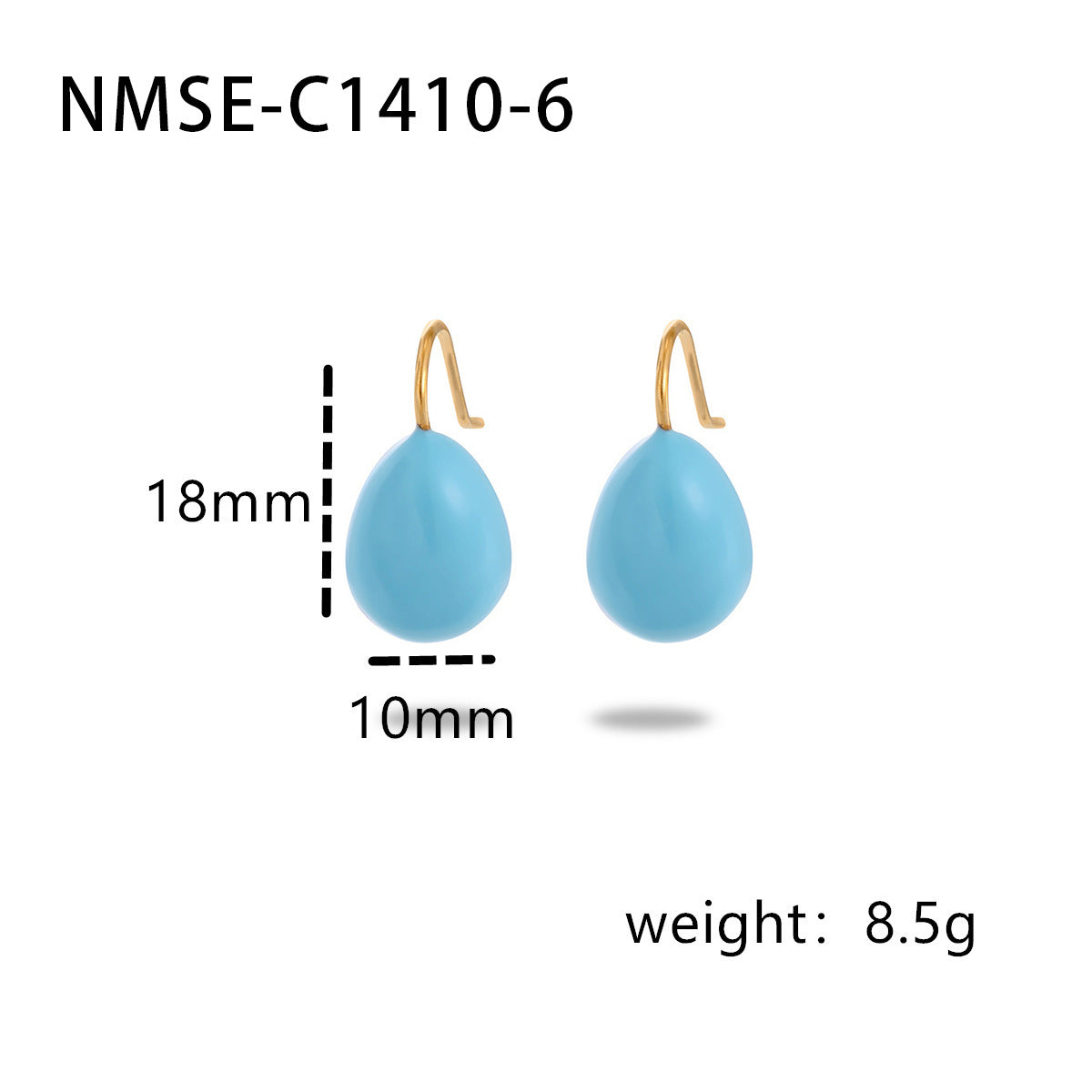 Minimalist Waterdrop-Shaped Titanium Steel Earrings with Enamel Coloring for Women, Hypoallergenic Stainless Steel Base and 925 Silver Posts, Fade-Resistant Luxury Everyday Jewelry