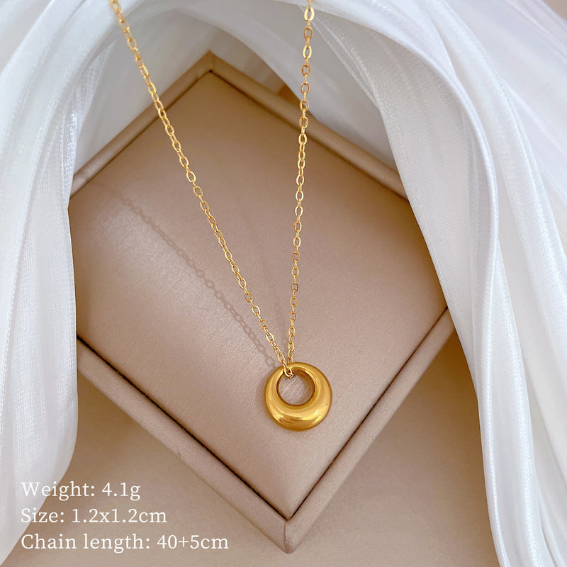 Minimalist Titanium Steel Geometric Collar Chain Necklace for Unisex