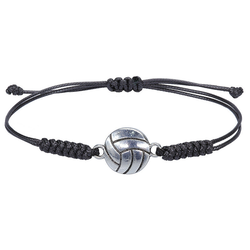 Unisex Geometric Alloy Sports Ball Woven Bracelet