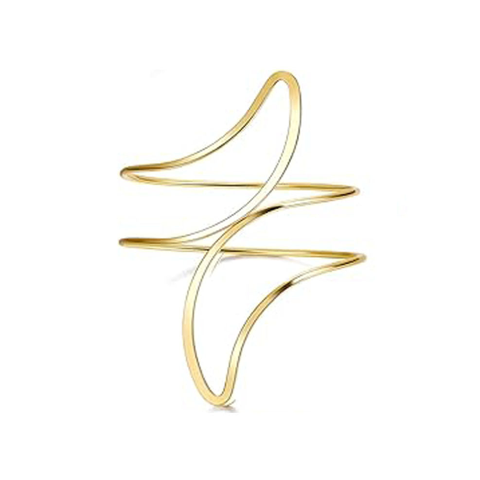 Minimalist Geometric Plated Iron Cuff Bracelet Adjustable Open Arm Ring for Women