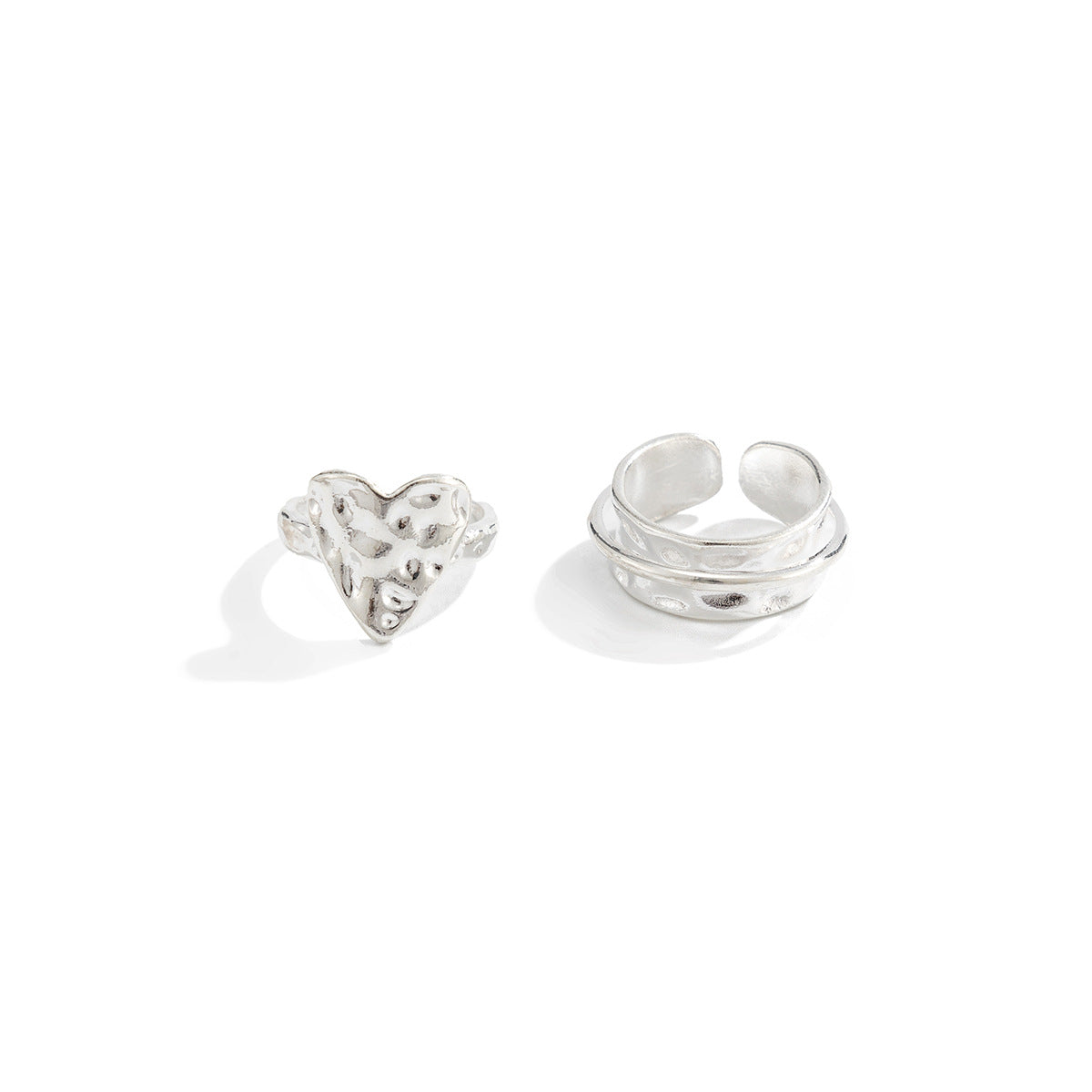 Minimalist Heart Shaped Alloy Ring with Pearl Inlay Plated Finish for Women