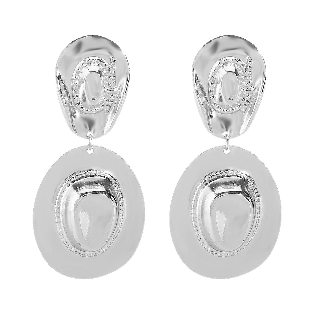 Orecchini Pendenti Geometrici in Metallo Statement da Donna con Finitura Galvanizzata ed Estetica Retrò Vintage