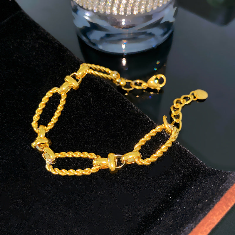 Minimalist Sweet Round Star Pattern Rope Chain Titanium Steel Bracelet Unisex