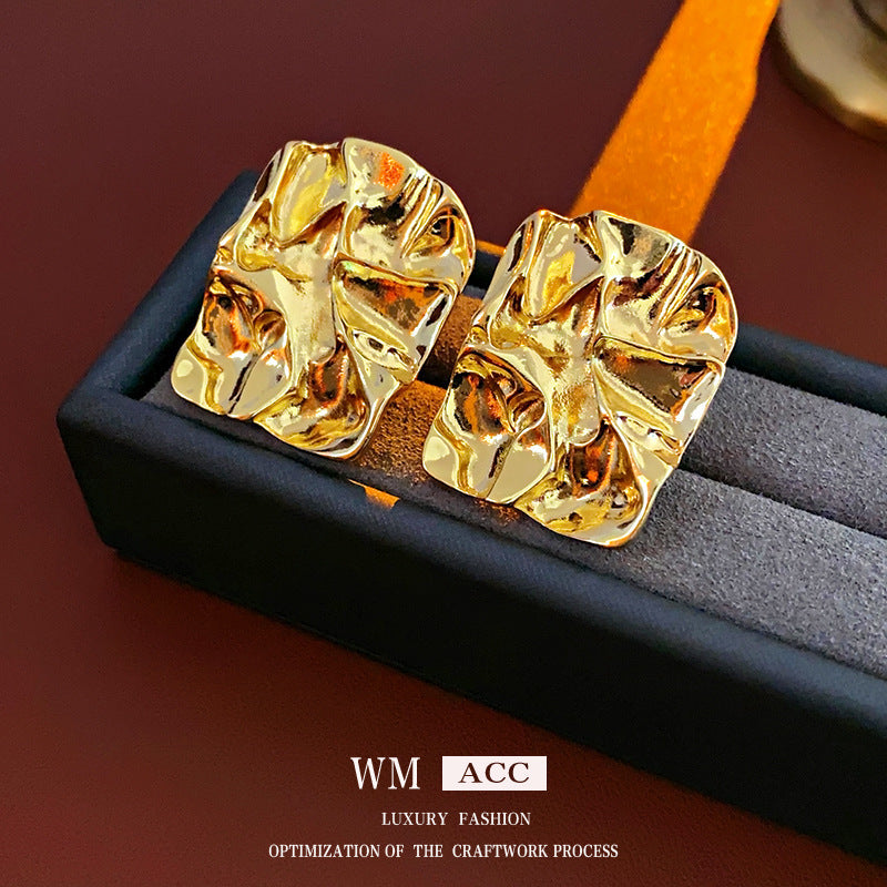 Pendientes colgantes de metal con acabado chapado, diseño floral geométrico de corazón, estilo vintage chic para mujer