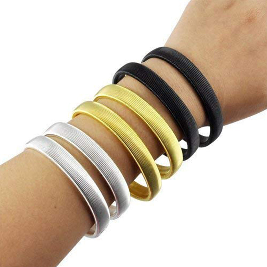 Punk Round Geometric Plated Metal Arm Cuff for Men