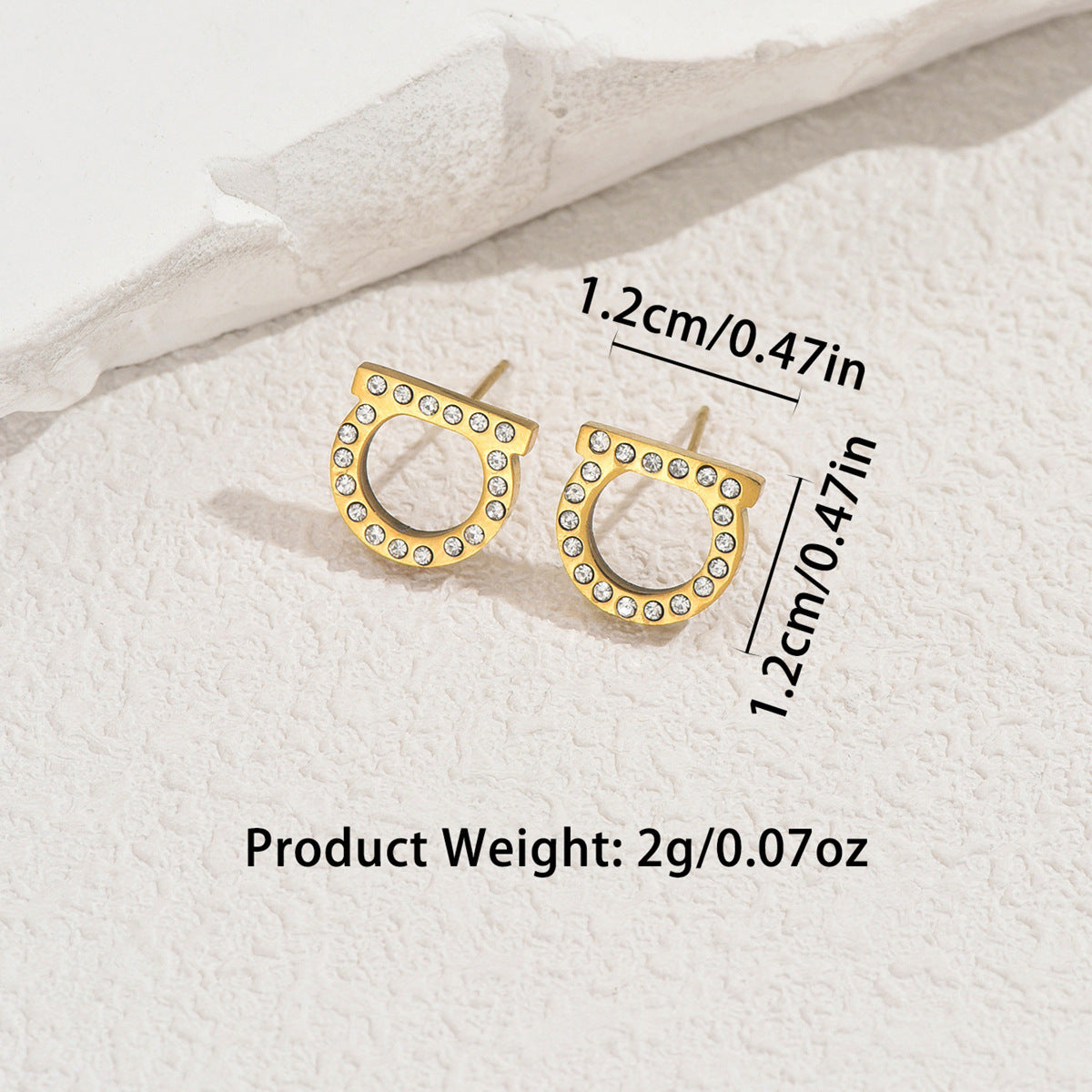 Pendientes de tuerca minimalistas de cobre con forma de letra para mujer con incrustaciones de circonita, estilo fresco y dulce