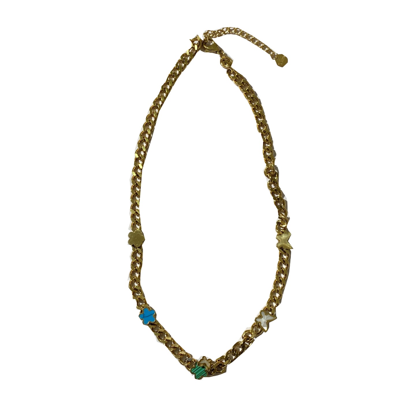 Hip-hop 18K Gold Plated Butterfly Titanium Steel Necklace