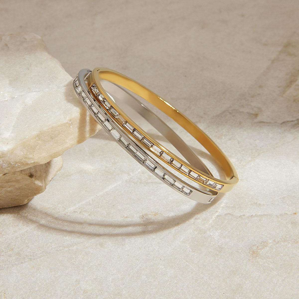 Geometric Plated Stainless Steel Bracelet 18K Gold