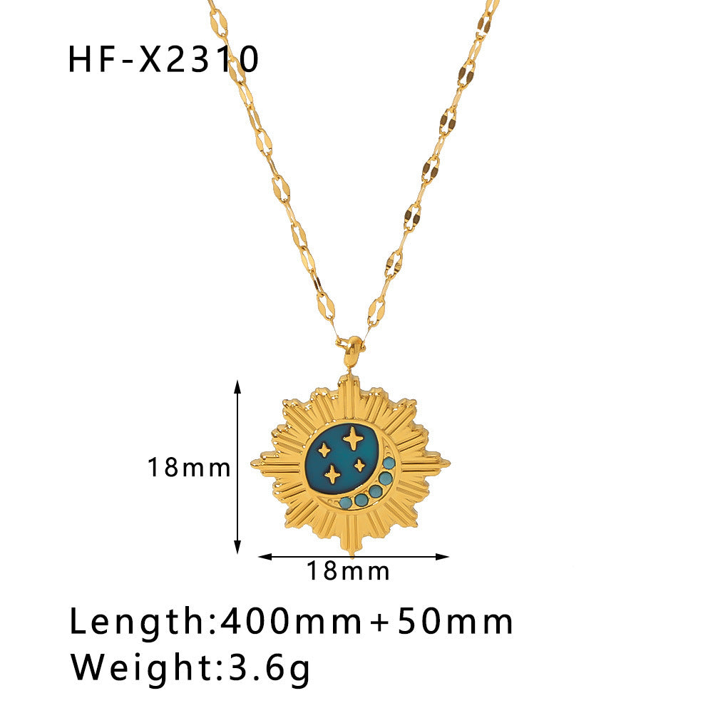 Minimalist Stainless Steel Snake-Eye Bamboo-Shaped Pendant Necklace for Women with 18K Gold Plating and Zircon Inlay