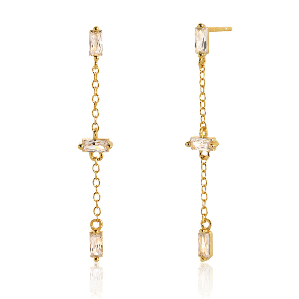 Orecchini Pendenti da Donna Chic con Geometrie in Argento Sterling S925 e Zirconi