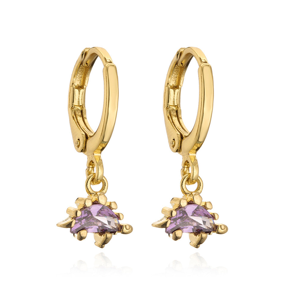 Orecchini a farfalla a goccia geometrici da donna in rame con placcatura in oro 18 carati e intarsio in zircone