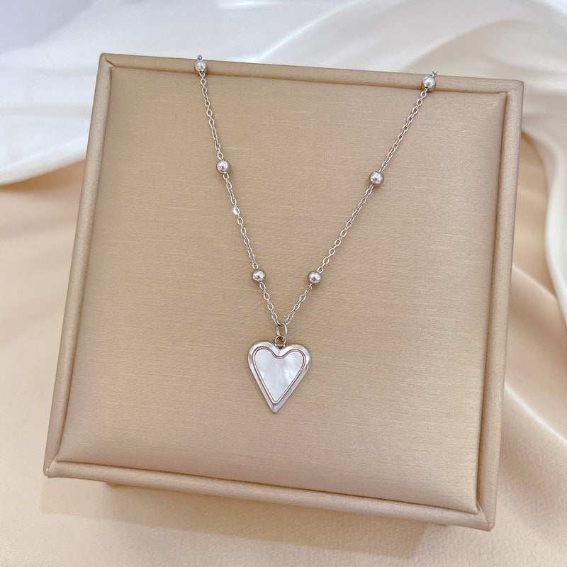 Collana Punk Minimalista Dolce Cuore Geometrico in Acciaio Inossidabile con Catena Irregolare