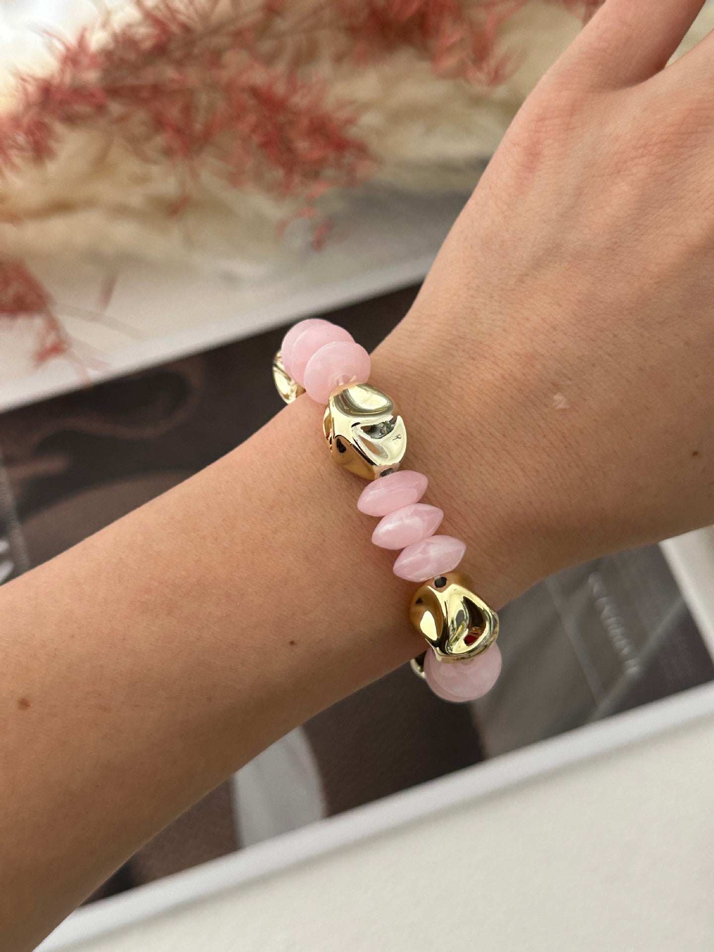 Geometric Plated Acrylic Wide Cuff Bracelet