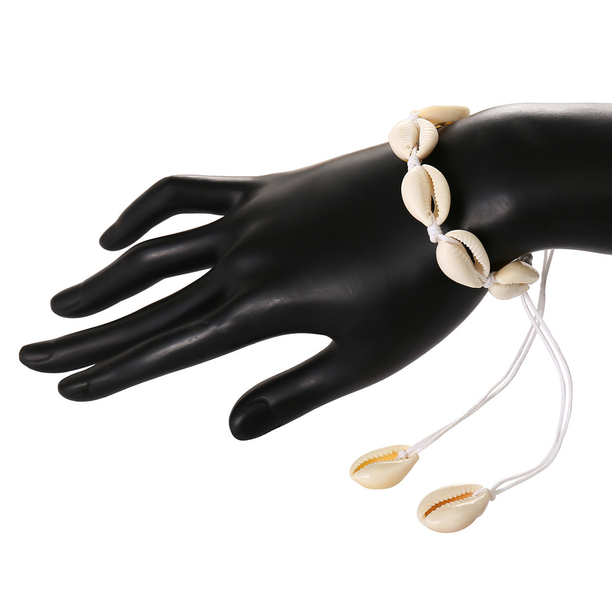 Braccialetto regolabile minimalista con ciondolo a conchiglia per donna, design geometrico e finitura artigianale