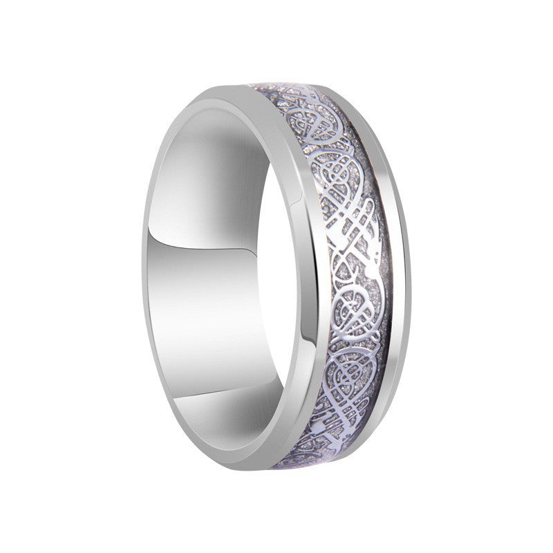 Vintage Geometric Titanium Steel Plated Ring Unisex Stainless Steel Jewelry