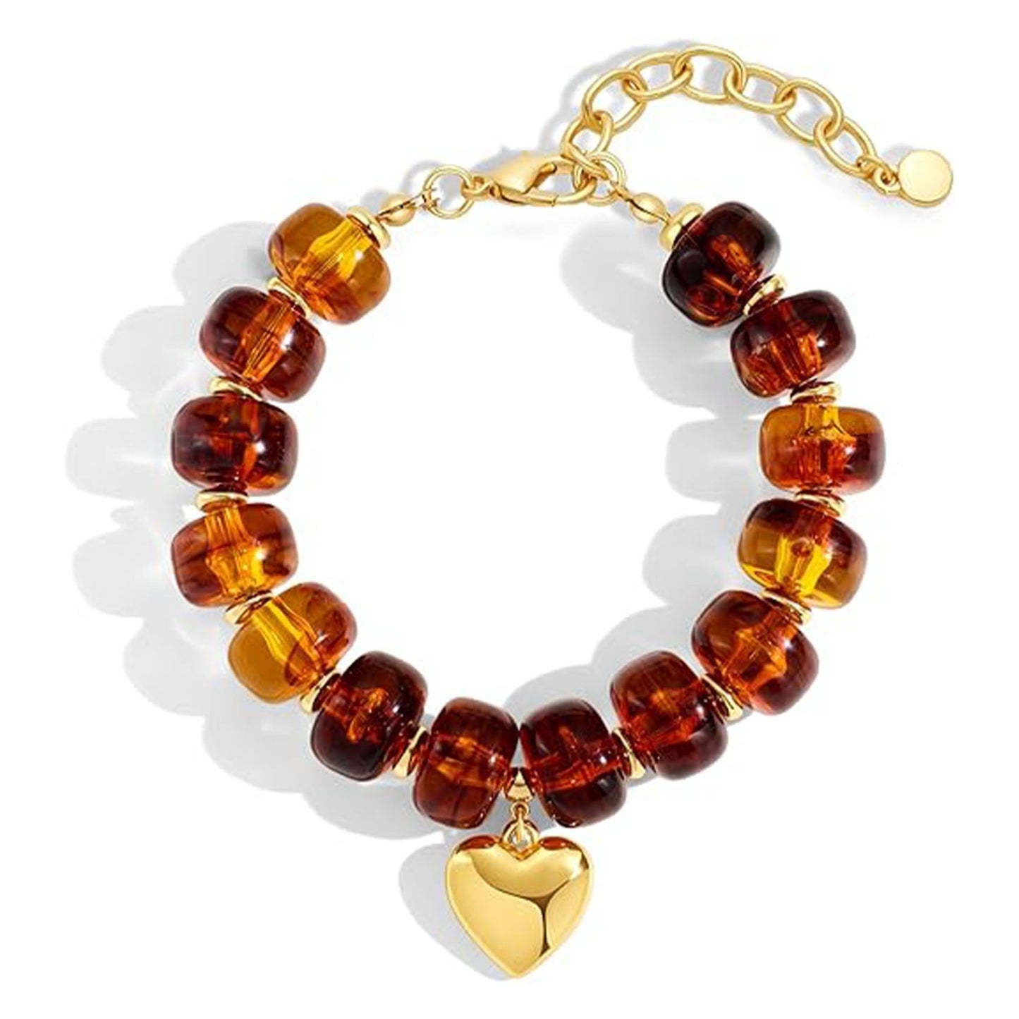 Bohemian Minimalist Geometric Round Resin Acrylic Beaded Bracelet for Women
