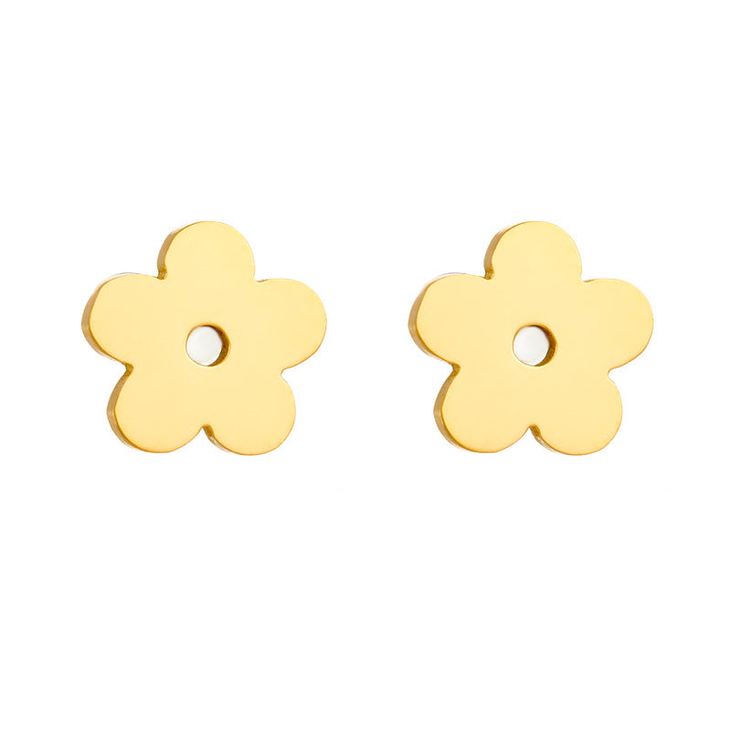 Minimalist Gold Plated Stainless Steel Heart Butterfly Teardrop Pearl Jewelry Set for Women
