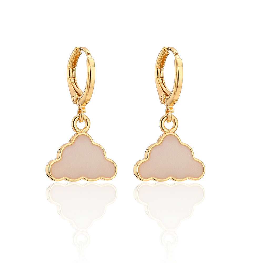 Orecchini geometrici, carini e delicati, da donna, in rame placcato oro 18 carati e smalto.