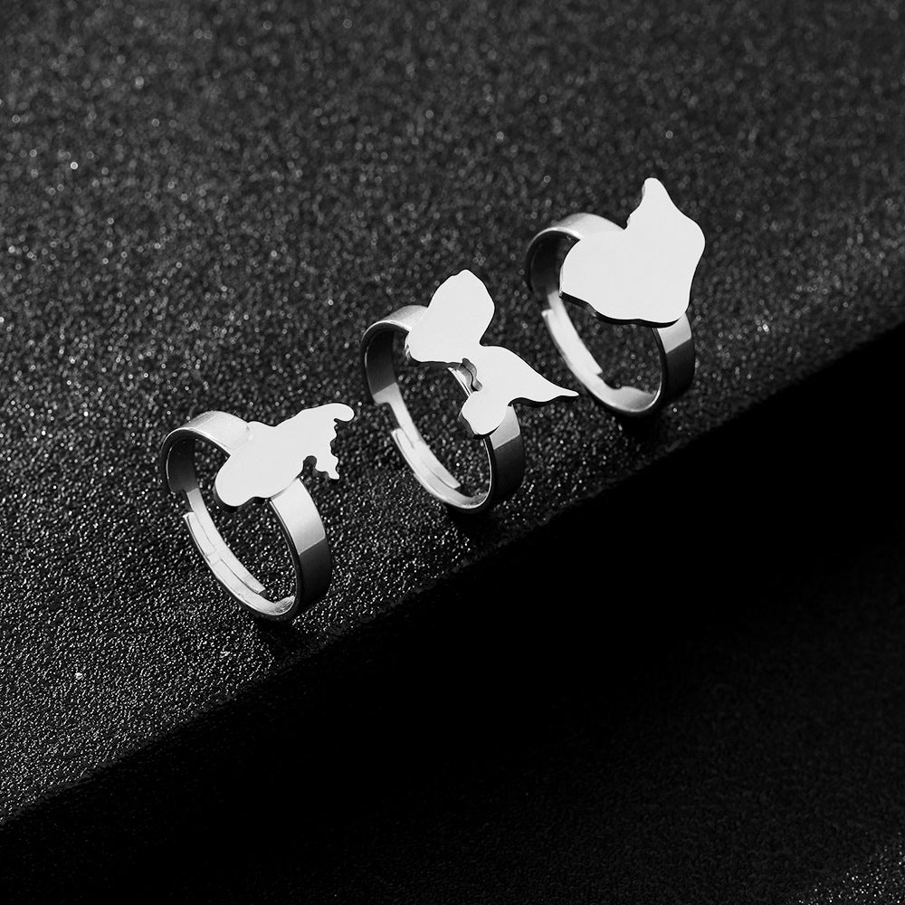 Anillo Unisex de Acero Inoxidable con Diseño Étnico Geométrico y Acabado Bañado