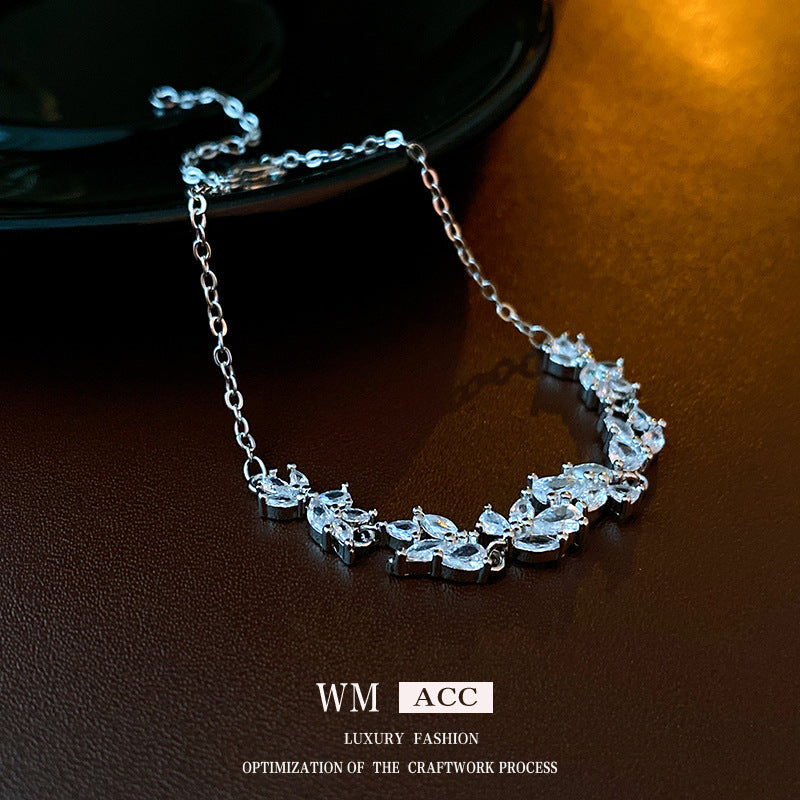 Elegant Geometric Brass Bracelet with Cubic Zirconia Inlay, Adjustable Plated Women's Jewelry