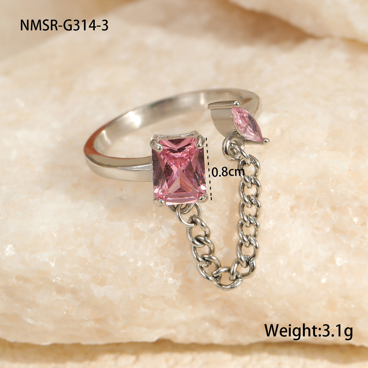 Anillo Minimalista de Acero Inoxidable con Forma de Uva y Acabado Chapado para Mujer