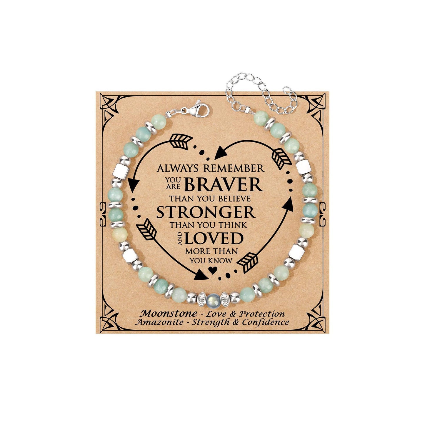 Fashion Stainless Steel Bracelet with 4mm Square Beads, Purple Imperial Stone and Lime Moonstone for Women