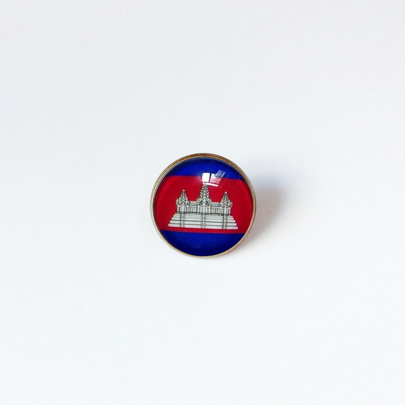 Pin de Solapa de Aleación Esmaltado Personalizado con Diseño de Bandera del Mundo para Hombres y Mujeres