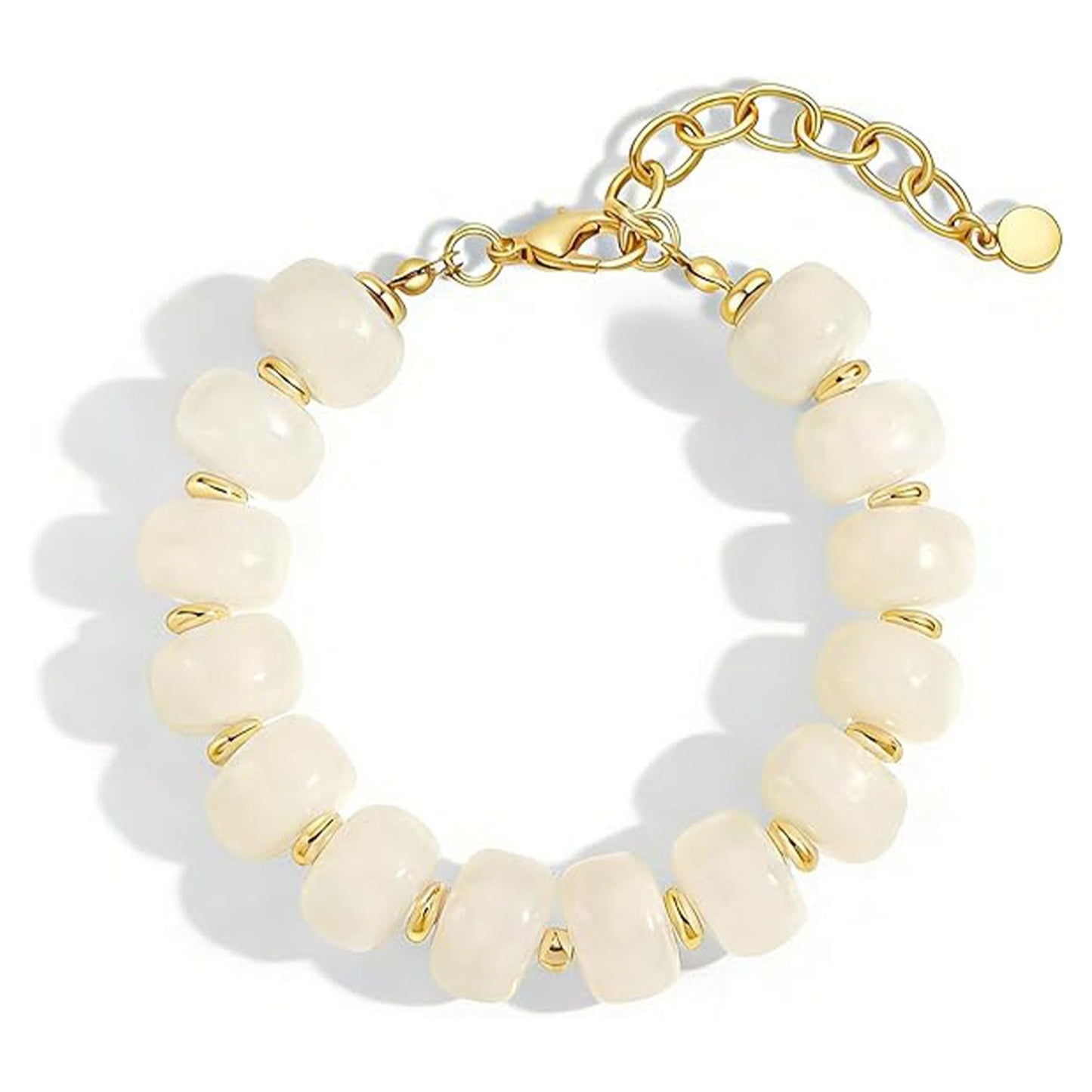 Bohemian Minimalist Geometric Round Resin Acrylic Beaded Bracelet for Women