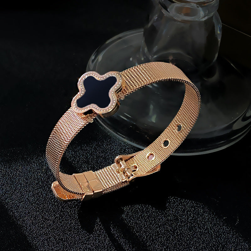 Geometric Star Titanium Steel Plated Cable Chain Bracelet