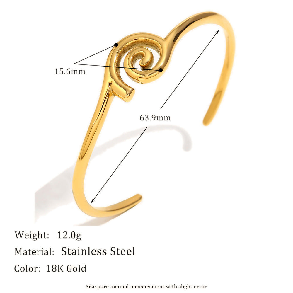 Fashionable Minimalist Donut-Shaped Stainless Steel Electroplated Bracelet for Women with Geometric Design and Cross-Layered Structure