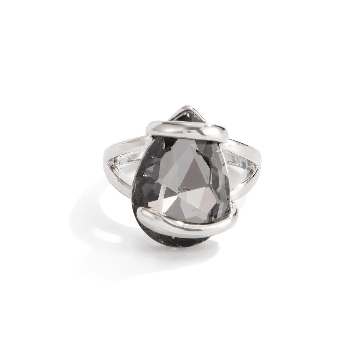Luxury Business Teardrop Glass Pendant Iron Plated Necklace for Women