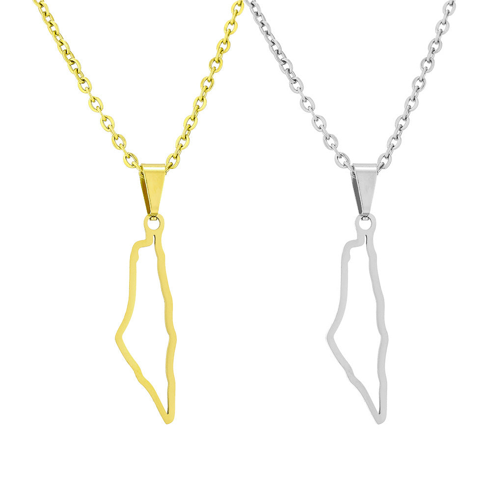 Collana con Ciondolo Geometrico alla Moda in Acciaio Inossidabile con Pendente in Acciaio al Titanio e Finitura Elettrodeposita per Uomo e Donna