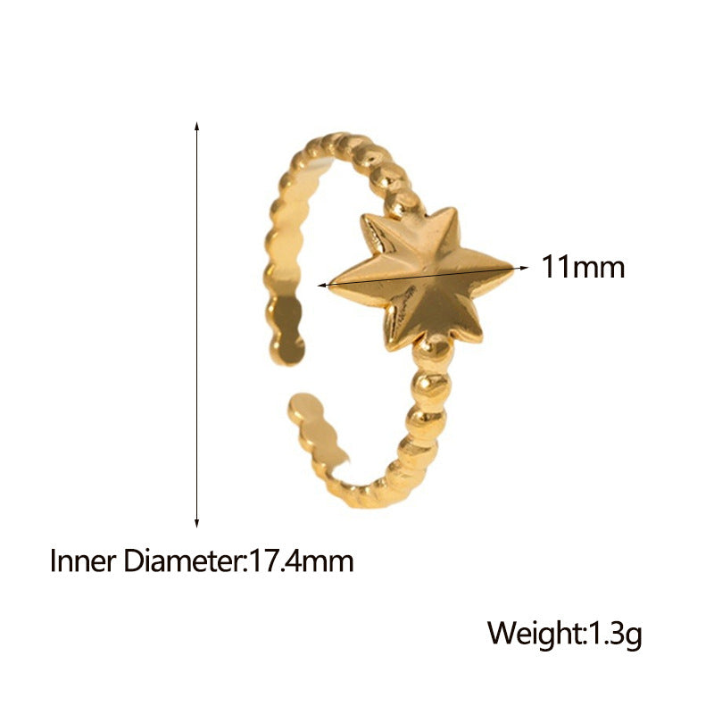 Minimalist Star Shaped Stainless Steel Ring for Women