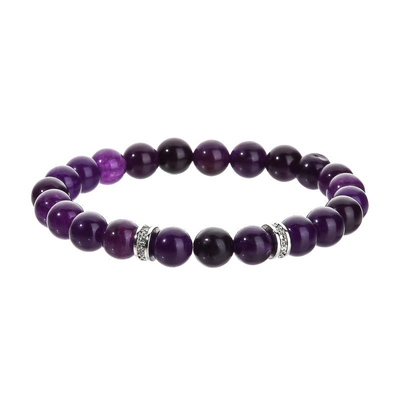 Elegant Geometric Aquamarine Amethyst Sunstone Beaded Bracelet Unisex Fashion Jewelry