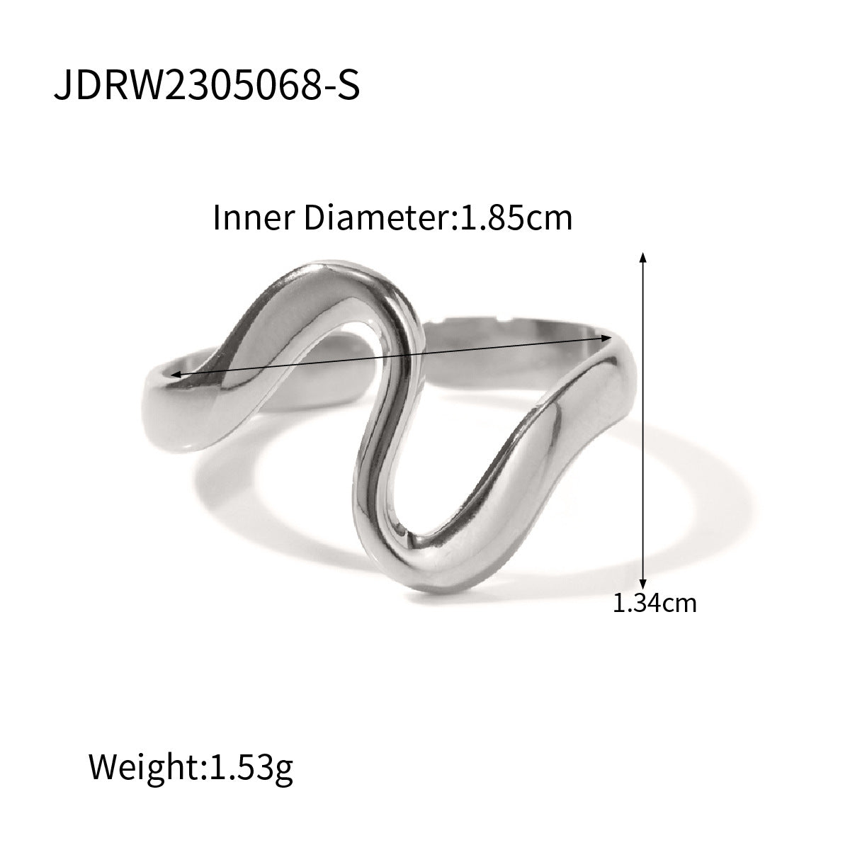 Geometric Plated Stainless Steel Ring for Women