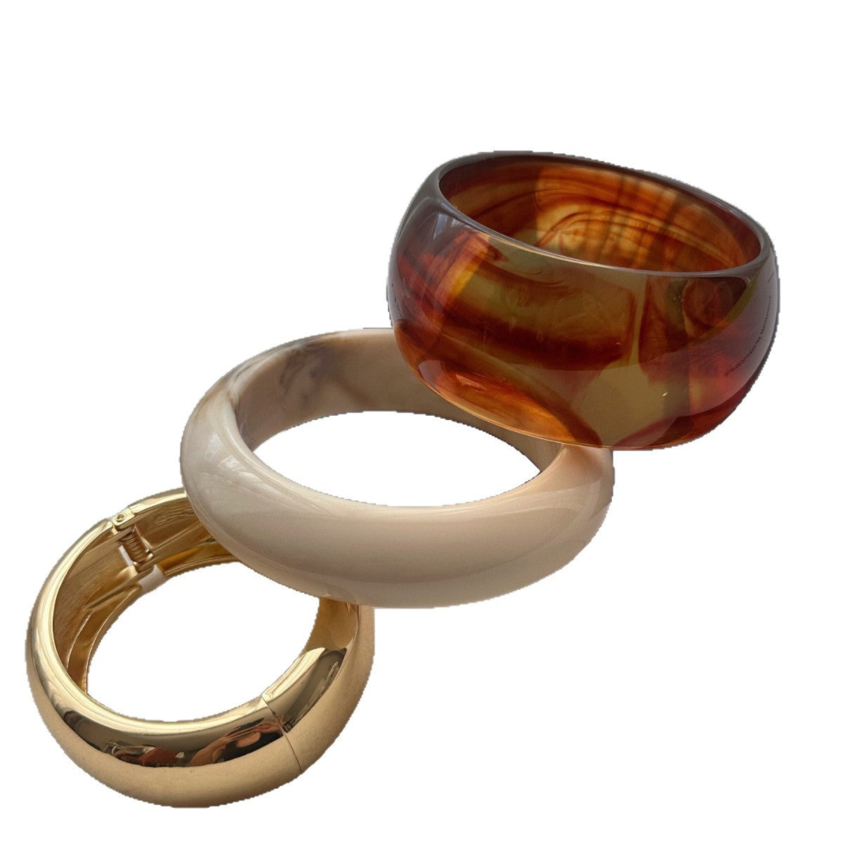 Elegant Gradient Geometric Drip Oil Acrylic Wide Cuff Bracelet
