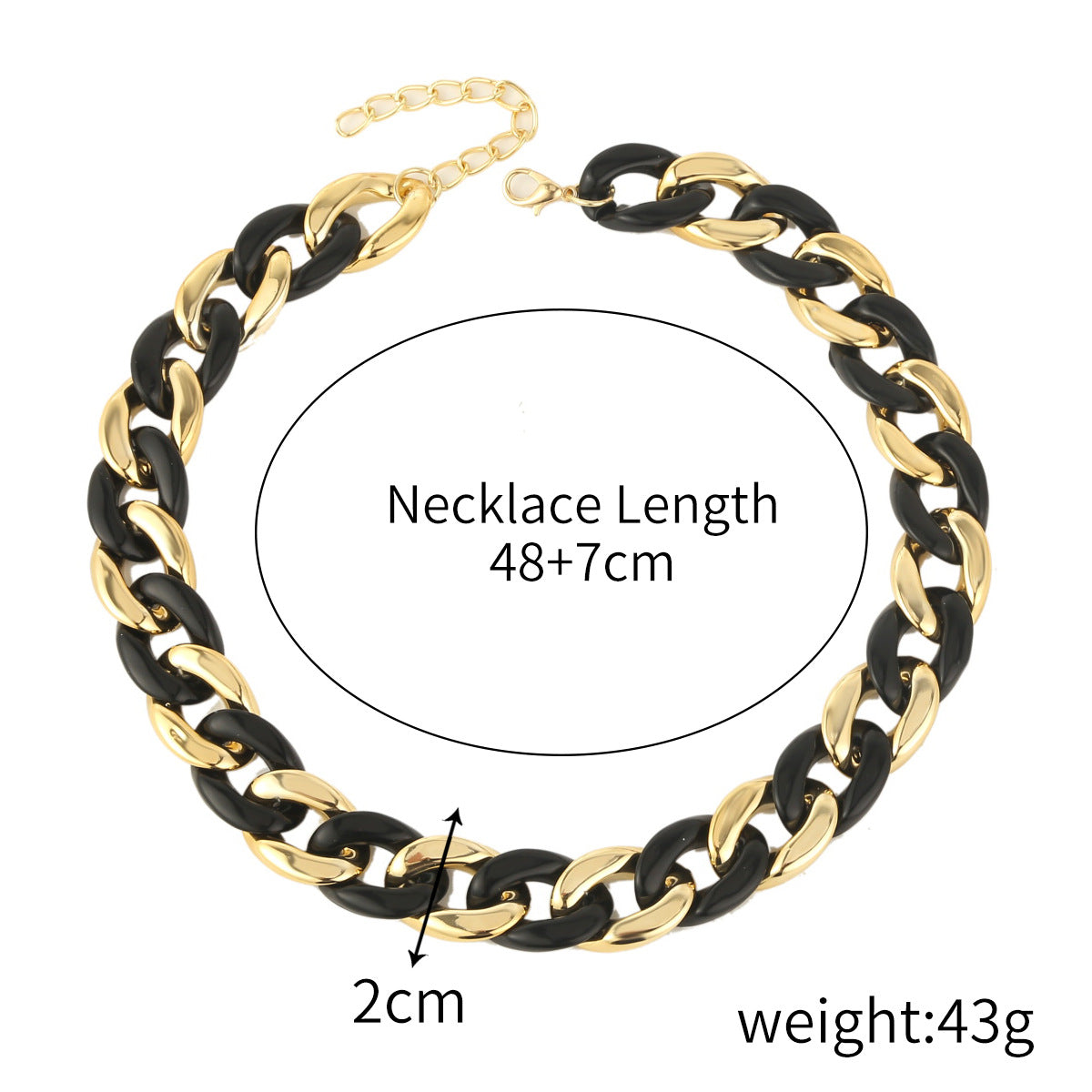 Hip-hop Geometric Acrylic Flat Necklace for Women