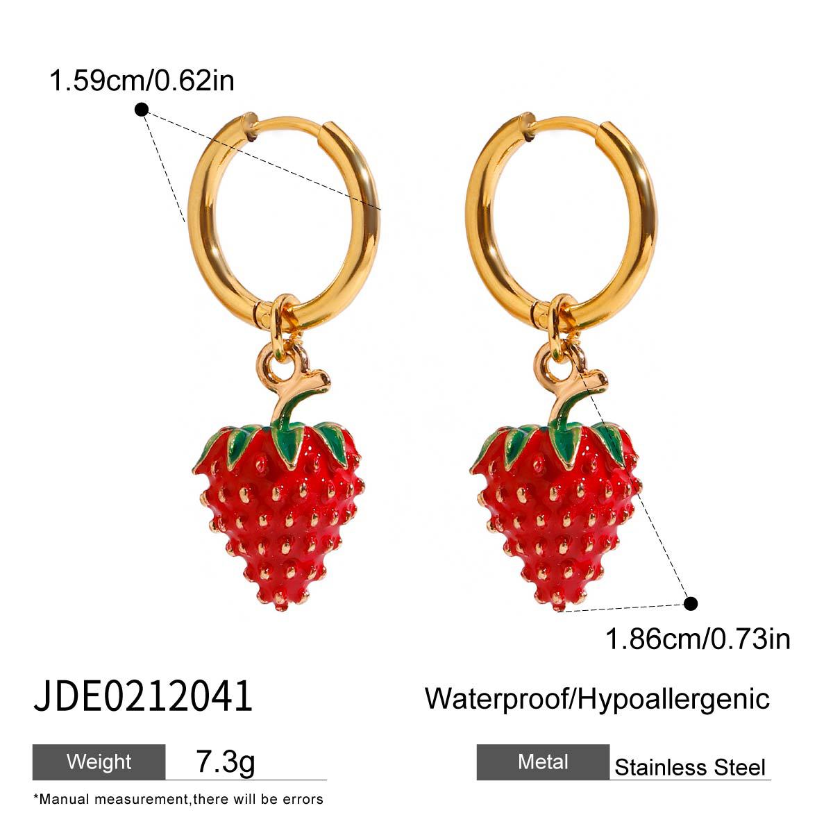 Elegant Titanium Steel Pearl Cherry Necklace Bracelet Set for Women