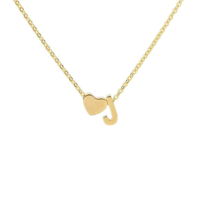 Collana Minimalista con Ciondolo a Cuore in Acciaio Inossidabile, Charms in Acciaio al Titanio e Finitura Placcata per Uomo e Donna