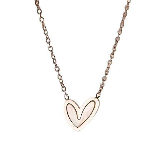 Set collana e orecchini in acciaio al titanio "Sweet Heart" per donna