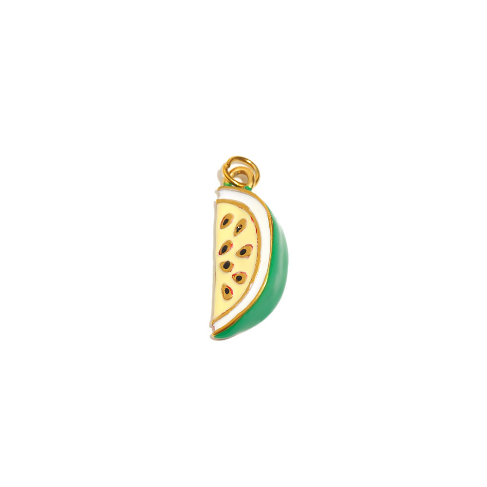 18K Gold Plated Stainless Steel Fruit Charm Bar