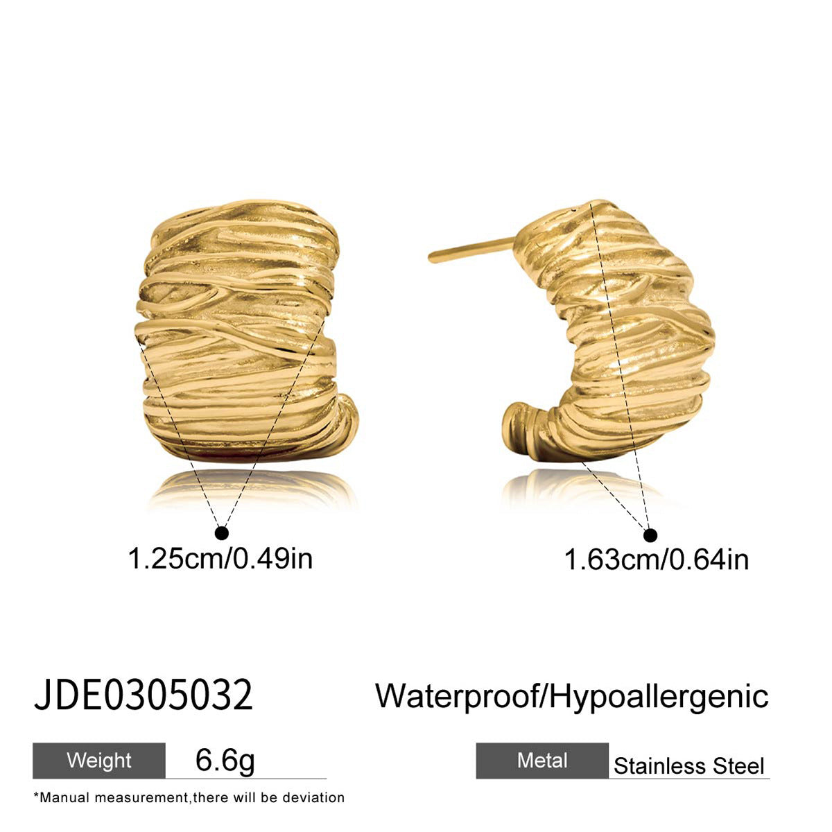 Pendientes de Acero de Titanio Geométricos para Mujer con Acabado Galvanizado, Joyería de Acero Inoxidable Hipoalergénica y a la Moda