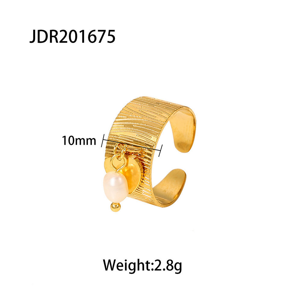 Elegante Anillo de Acero Inoxidable con Corazón Geométrico para Mujer