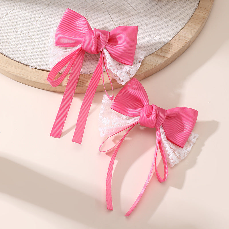 Children's Bow Hair Clip for Girls with Star Shape Design, Plastic Resin Hair Accessory for Ponytail and Back-of-Head Styling, Princess-Themed Hairpin
