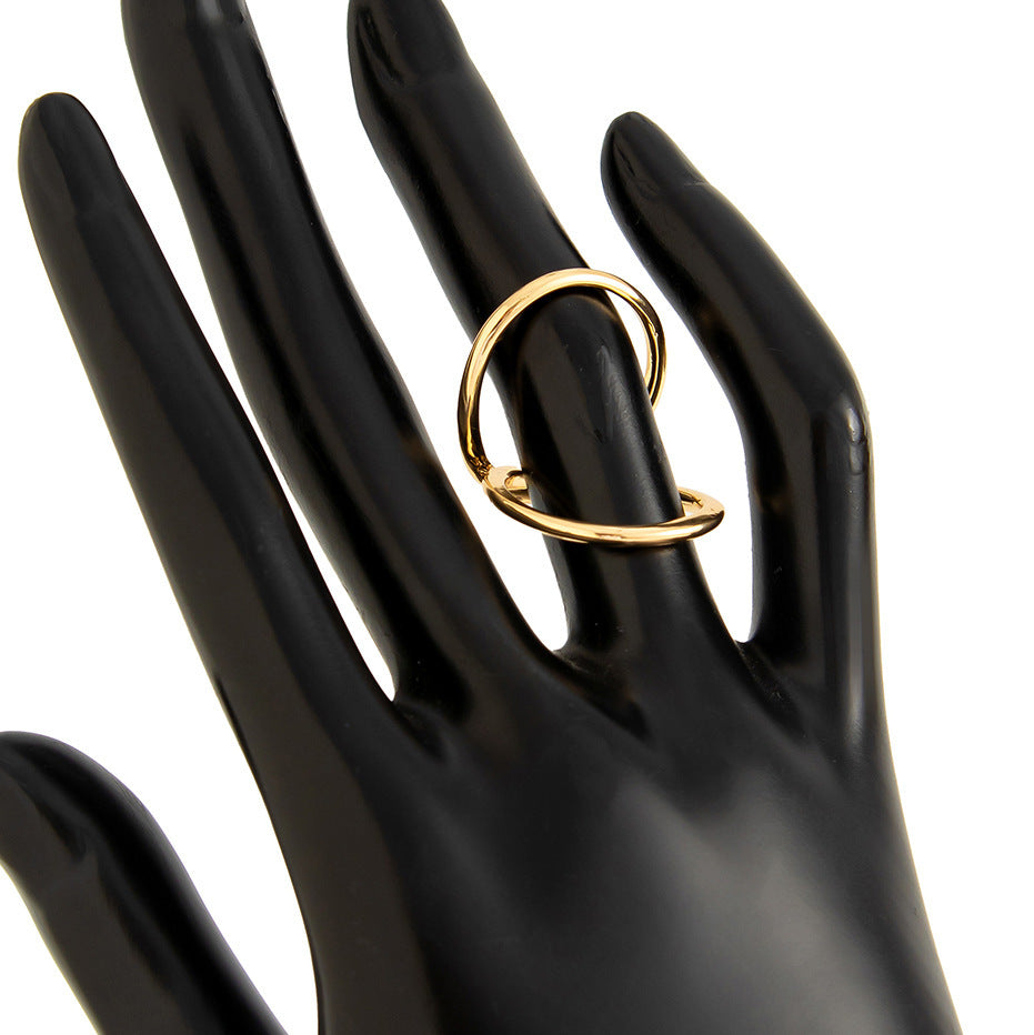Brazalete de metal geométrico estilo punk con detalle de perla grande para mujer