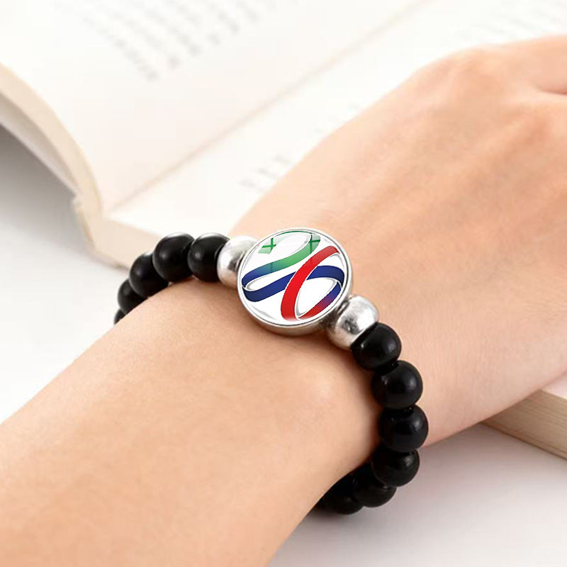 Bracciale in Perline di Cristallo Geometrico Unisex