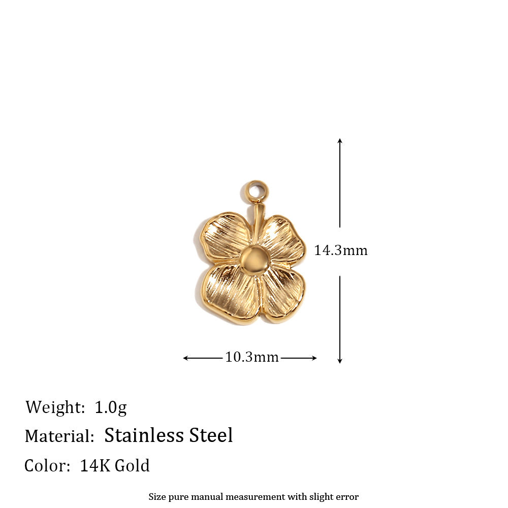 Elegant 14K Gold Plated Stainless Steel Marine Shell Smiley Face Charm Bar