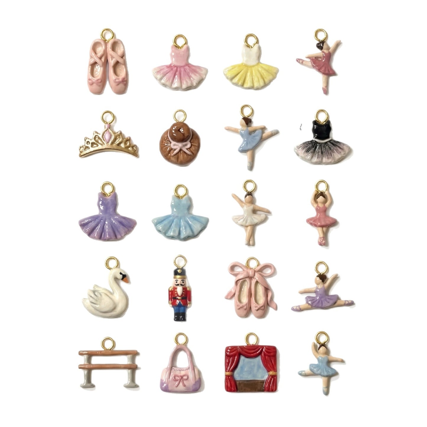 Vintage Drip Oil Plated Brass Dance Series Charm Bar