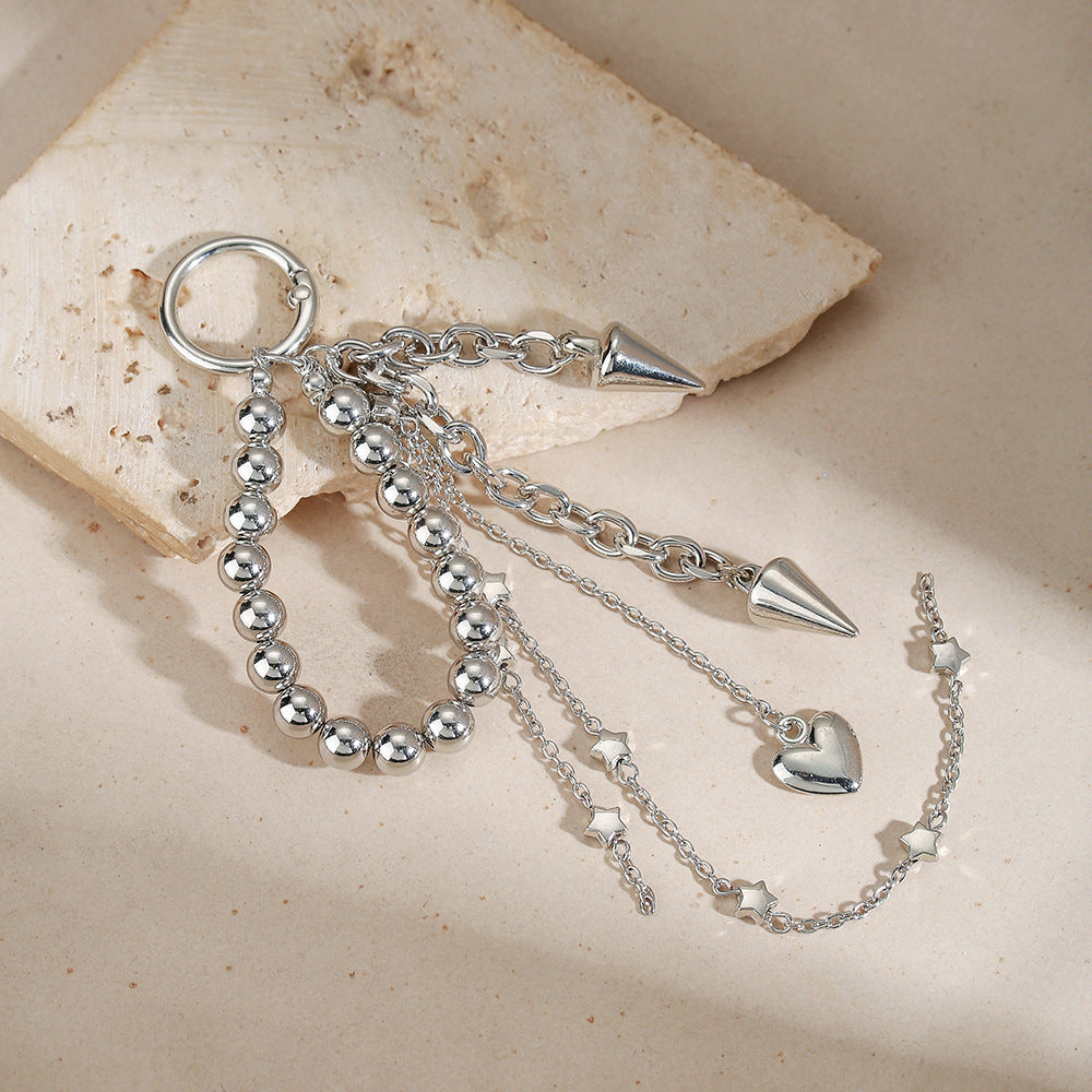 Minimalist Sweet Heart Teardrop Acrylic Keychain with Plated Finish for Women